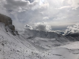 Mountains in Alps Grossglockner road before winter time 