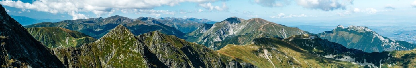 Naklejka na ściany i meble Tatra mountains panorama in Poland. Western Tatras