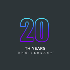 20 Year Anniversary Vector Template Design Illustration