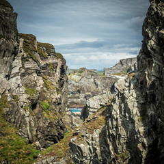 Cliffs at mizen head lighthouse in ireland