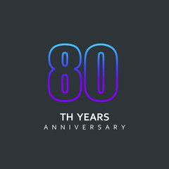 80 Year Anniversary Vector Template Design Illustration