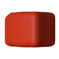 Red canister with engine oil or lubricant isolated on white background. 3D rendering of excellent quality in high resolution. It can be enlarged and used as a background or texture.