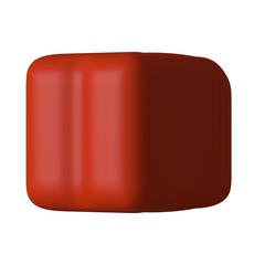 Red canister with engine oil or lubricant isolated on white background. 3D rendering of excellent quality in high resolution. It can be enlarged and used as a background or texture.