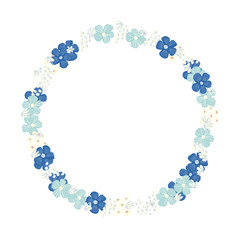 Vector floral wreath. Nature frame with flowers and leaves.