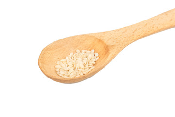 Sesame seeds in spoon