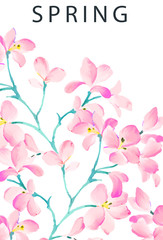 Beautiful elegant red watercolor flower