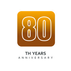 80 Year Anniversary Vector Template Design Illustration