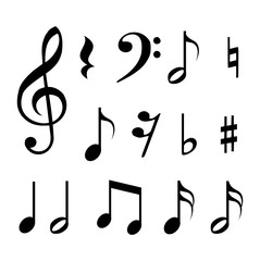 Set of music notes vector © Wiktoria Matynia