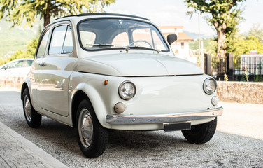 Small italian vintage car. - obrazy, fototapety, plakaty