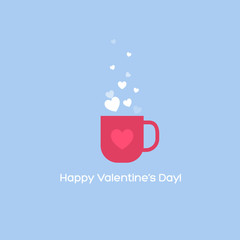 Happy Valentines day illustration with cup