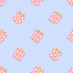 Seamless vector pattern with gifts