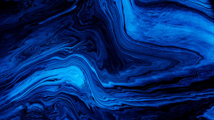 Blue Acrylic Pour Color Liquid marble abstract surfaces Design.