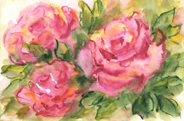 Roses - watercolour painting