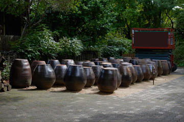 Seongeup Folk Village located in Jeju Island, South Korea.