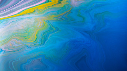 Blue Acrylic Pour Color Liquid marble abstract surfaces Design.