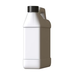 Lubricating oil bottle on white background. 3D rendering of excellent quality in high resolution. It can be enlarged and used as a background or texture.