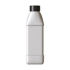 Lubricating oil bottle on white background. 3D rendering of excellent quality in high resolution. It can be enlarged and used as a background or texture.