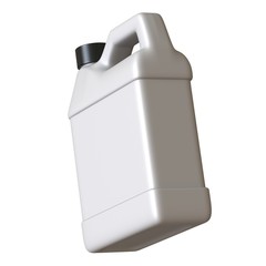 Lubricating oil bottle on white background. 3D rendering of excellent quality in high resolution. It can be enlarged and used as a background or texture.