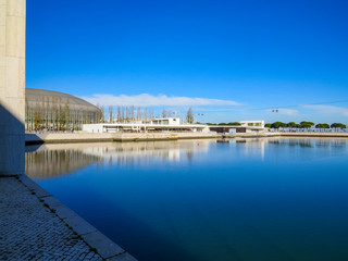 Parque das Nacoes (Park of Nations) in Lisbon is a Modern Cultural Center And A Place For A Shopping Mall,