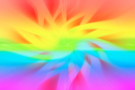 Colorful abstract texture - twisting of rainbow colors. Graphic image of a windmill toy. Vivid colored swirl twisting towards center.
