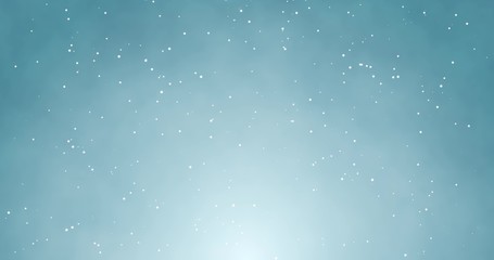 Snowflakes and bokeh lights on the blue Merry Christmas background. 3D render