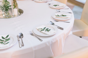 restaurant table set