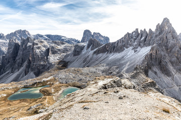 Wonderful Mountain Landscape Panorama Tre Cime Di Lavaredo