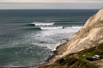 Fototapeta na wymiar meñakoz basque country waves olas surf