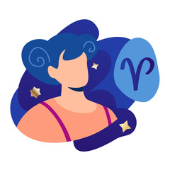 Aries Woman Zodiac Icon