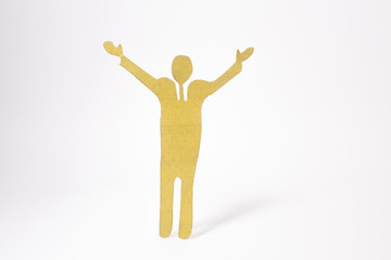 close up of people cut out of paper on white background