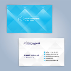 Blue and white modern business card template, Illustration Vector 10