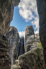 Rocks in Sandstone Mountains The Tisa Rocks, Tisa Walls (Tiske steny, Tyssaer W&auml;nde), Czech republic