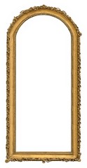 Panoramic golden frame for paintings, mirrors or photo isolated on white background