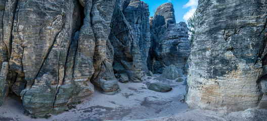 Rocks in Sandstone Mountains The Tisa Rocks, Tisa Walls (Tiske steny, Tyssaer Wände), Czech republic