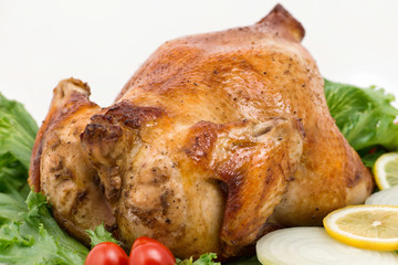 Grilled chicken options with white background.
