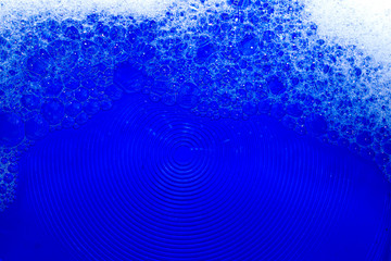 Air bubbles in the water background.Top view