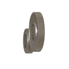 Two metal gears on a white background, isolate. 3D rendering of excellent quality in high resolution. It can be enlarged and used as a background or texture.