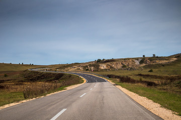 Mountain road in Bosnia and Herzegovina near the Banja Luka