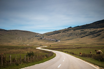 Mountain road in Bosnia and Herzegovina near the Banja Luka