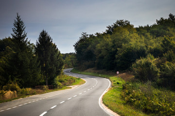 Fototapeta na wymiar Mountain road in Bosnia and Herzegovina near the Banja Luka