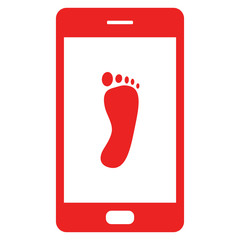 Fuß und Smartphone