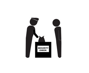 Security bag check point sign, vector illustration.