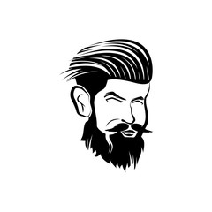 Hair beard head vector template