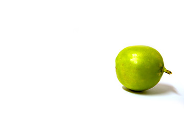 green lemon on a white background, Lemon with mold isolated on white background