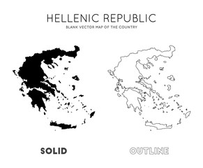 Greece map. Blank vector map of the Country. Borders of Greece for your infographic. Vector illustration.