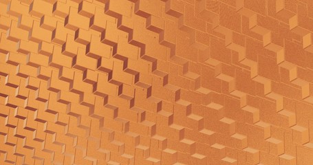 Abstract geometric rose golden backgroundfoil tiles texture seamless loop background 3D rendering