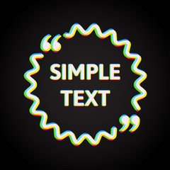 Vector synthwave neon quote template blank empty