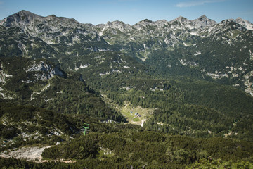 Fototapeta na wymiar Mountain scenery in Slovenia around the Vogel