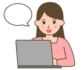 女性　パソコン　せりふ