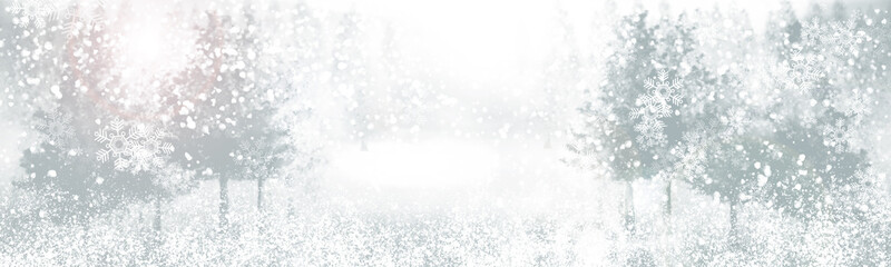 white snow blur abstract background. Bokeh Christmas blurred beautiful shiny Christmas lights.